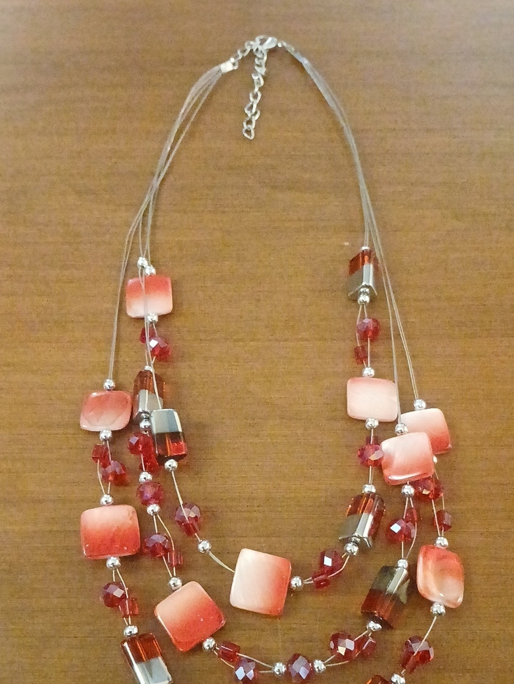 Multi-Strand Red Beaded Necklace - Bright Beautiful